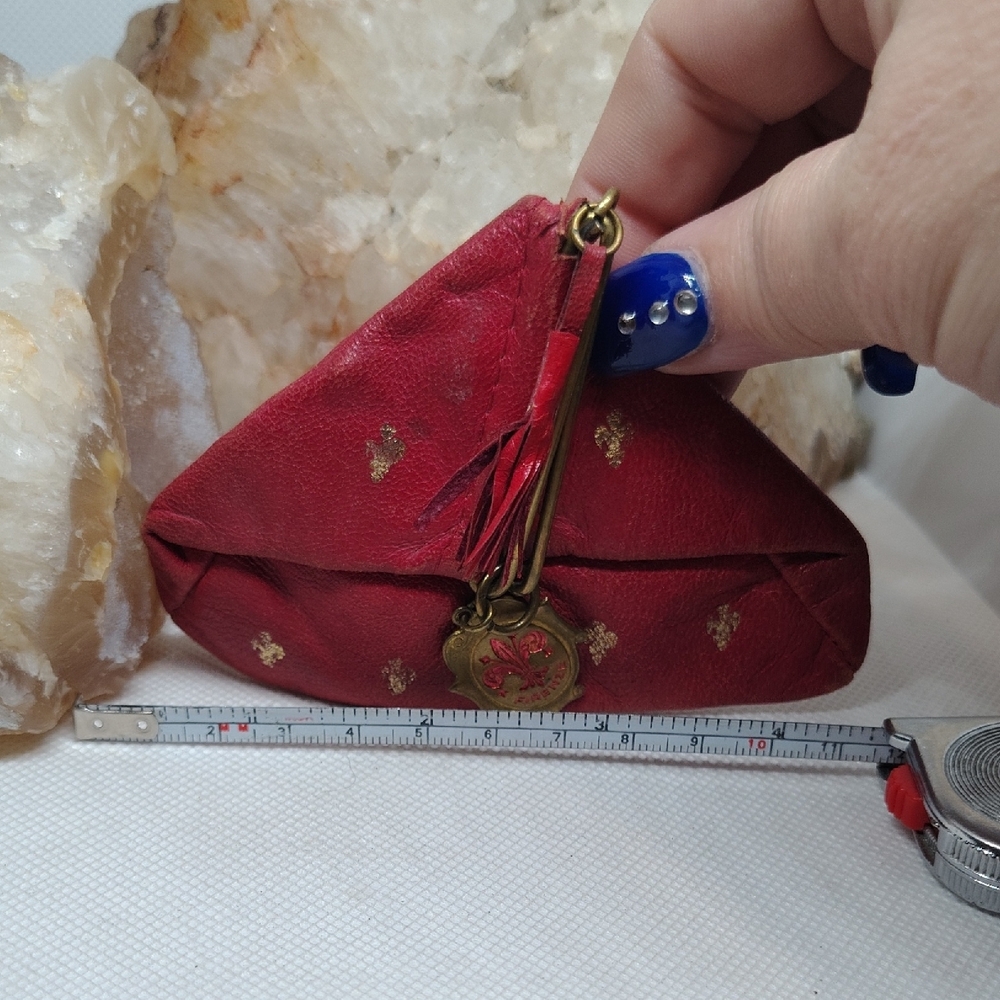 Vintage Firenze Red Coin Purse with Gold Tone Accents - Picture 9 of 9